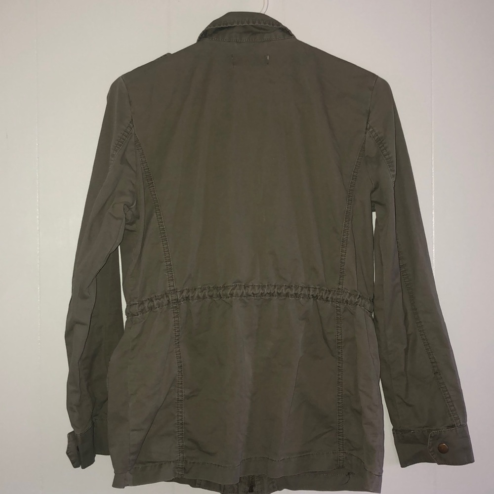 Army Green Embroidered Utility Jacket - Picture 2 of 4